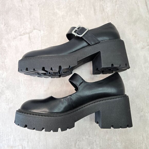 Madden Girl Black Chunky Heel Mary Janes - Picture 6 of 12